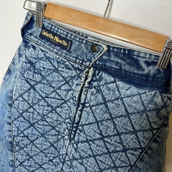 Colette Nivelle Paris Acid Wash Embellished 80’s Vintage Denim Skirt Sz 38 - Picture 8 of 12